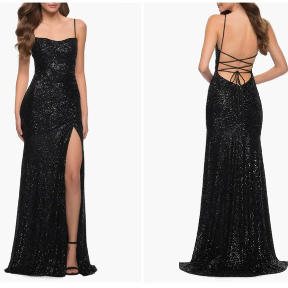 La Femme Dresses & Skirts - NEW La Femme Strappy Back Sequin Gown Size 00